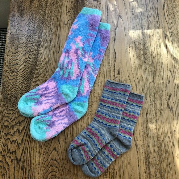 Kidcore Bear socks Fuzzy socks and Bright socks 3 Pair Sock Bundle - Picture 2 of 7